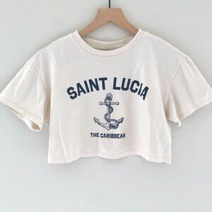 H&M Cropped St. Lucia Printed Shirt